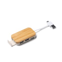 KRUSE  2 i 1 USB-port / bambus mobilstativ funksjon