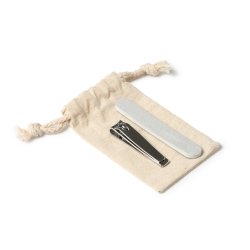 VELVET Manikyrsett i bomulls snrebndspose med neglefil og klipper