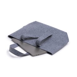 CAROLA Shoppeveske laget av gjenvunnet filt gris 