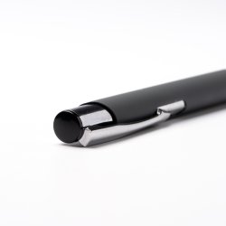 BORUX Penn med trykkknapp i aluminium og bambus 