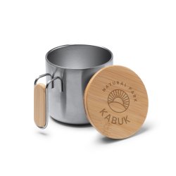 RIMOR Resirkulert 304-krus i rustfritt stl med bambus detaljer