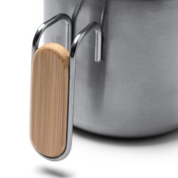 RIMOR Resirkulert 304-krus i rustfritt stl med bambus detaljer