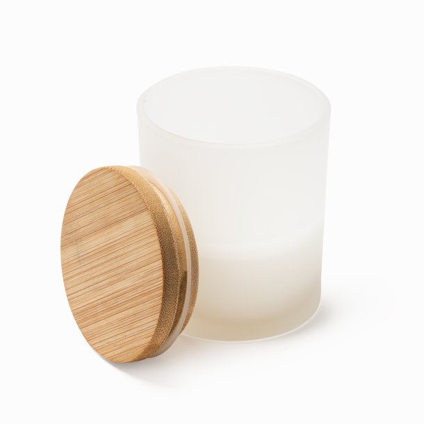 VANILA Vanilla Scented Candle in Translucent Glass with Bamboo Lid