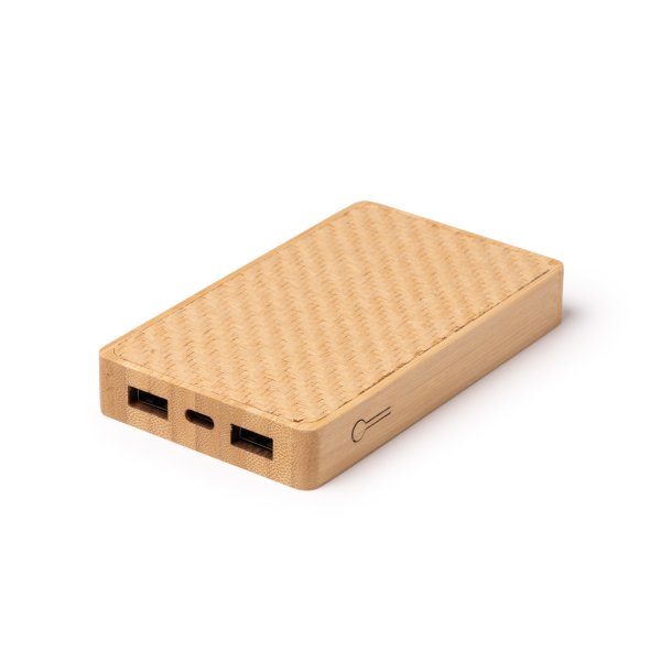 AKROL Power bank with main structure in bamboo 