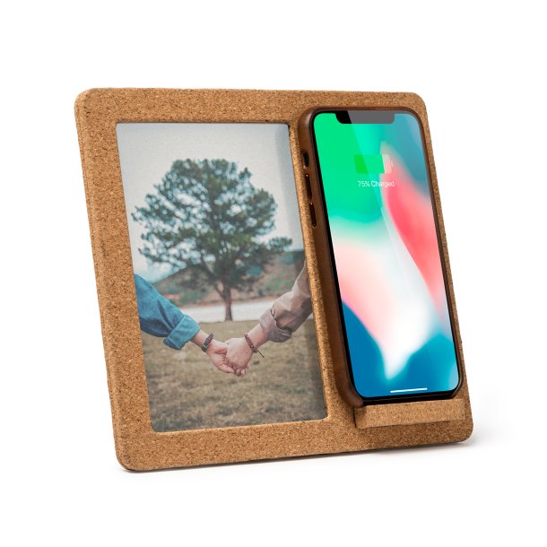 KEVEX ECO Wireless charger with photo frame made of cork