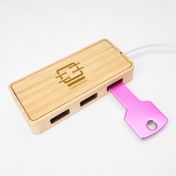 NEPTUNE USB-port med kropp i naturlig bambus 