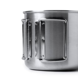 TEIDE  Rustfritt stl krus med sammenleggbare hndtak - 450ml