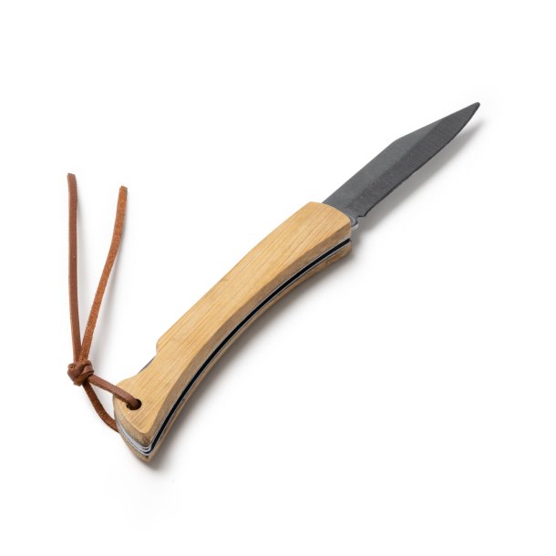 KAIDE Jekkkniv i rustfritt stl med grep i naturlig bambus