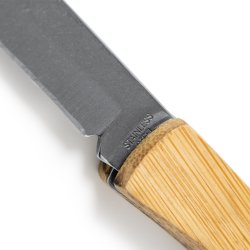 KAIDE Jekkkniv i rustfritt stl med grep i naturlig bambus