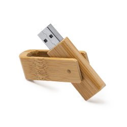 PERCY USB-minnepinne med kropp i naturlig bambus