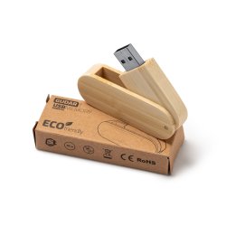 GUDAR USB-minnepinne i naturlig bambus. 16 GB kapasitet.