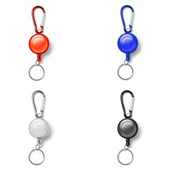 DOKI Roller Clip nkkelring med karabinkrok og uttrekkbar ring.