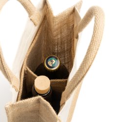 LOIRE Bomull-Jute brepose til flasker med dobbeltrom