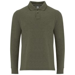 DYLAN OUTLET Langermet melert polo piquet skjorte 