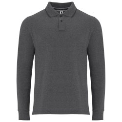 DYLAN OUTLET Langermet melert polo piquet skjorte 