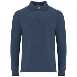 DYLAN OUTLET Langermet melert polo piquet skjorte 