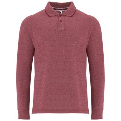 DYLAN OUTLET Langermet melert polo piquet skjorte 