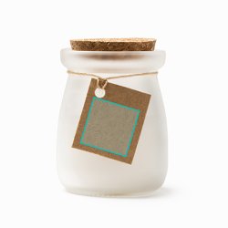 SURNA Duftlys i glassbeholder med korklokk.