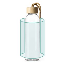 LAWAS Glassflaske med naturlig kork-hylse og bambus lokk 500 ml .